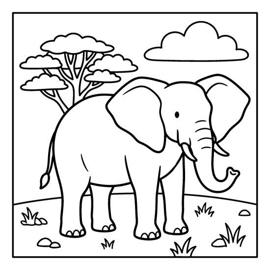 Elephant fanning two enormous ears wide on a dry plain, bold and easy