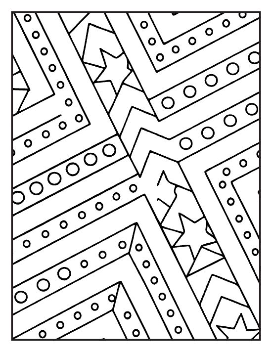 Diagonal striped bands filled with bold repeating motifs