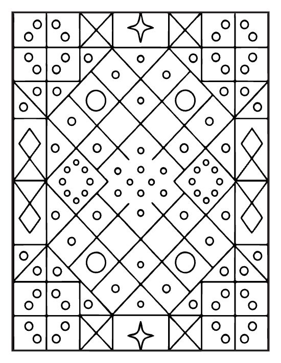 A diagonal lattice grid with small diamond and cross motifs