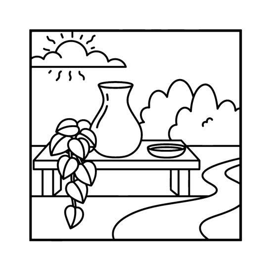 Smooth blank teardrop vase with a trailing vine and dish on a shelf, bold and easy