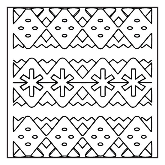 Sweater knit pattern coloring page with bold cable stitches, hygge bold and easy adult page