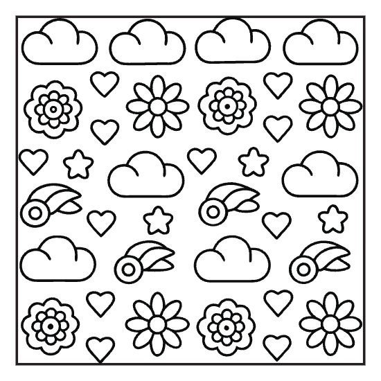 Star burst pattern coloring page with bold radiating lines, simple geometric adult cozy page