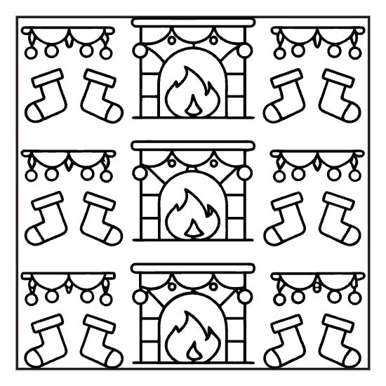 Octagon grid print coloring page, simple geometric bold and easy adult pattern coloring page