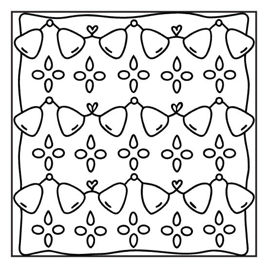 Hot cocoa repeat coloring page with marshmallow doodles, hygge bold and easy adult page