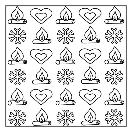 Hexagon geometric tile coloring page, simple geometric bold and easy adult pattern page
