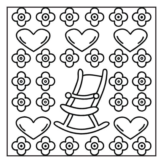 Wavy line repeating pattern coloring page with bold strokes, bold and easy adult cozy page
