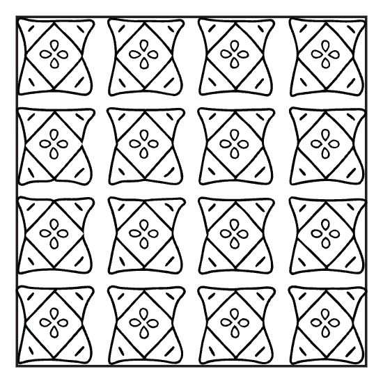 Cozy comfy patterns vol 2 cover tile coloring page, bold and easy adult cozy pattern page