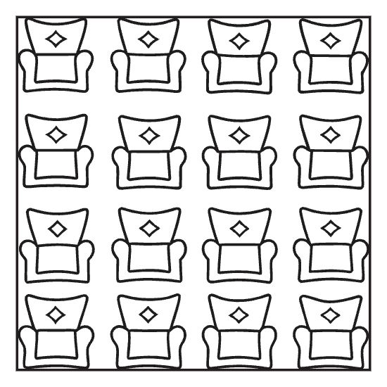 Triangle mosaic tile coloring page with bold lines, simple geometric adult pattern page