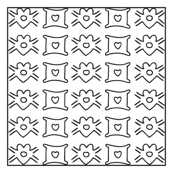 Diamond weave print coloring page with lattice detail, simple geometric adult cozy page