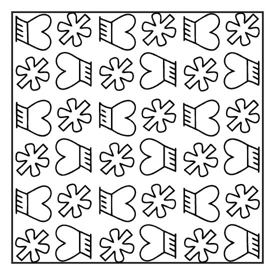 Small flowers and hearts scattered in a cozy pattern