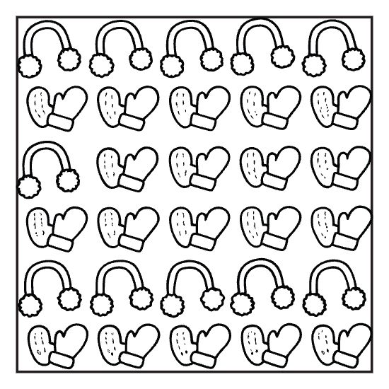 Cottage window tile coloring page with hygge framed view, bold and easy adult cozy page