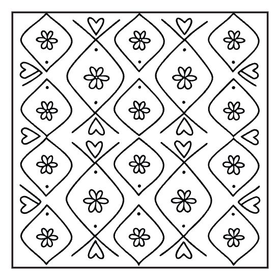 Snug knit repeat coloring page with hygge stitch detail, bold and easy adult cozy pattern page