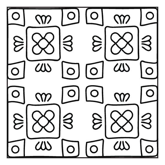 Octagon pattern print coloring page, simple geometric bold and easy adult cozy page