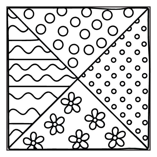 Tea cup repeat tile coloring page with steam doodles, hygge bold and easy adult page