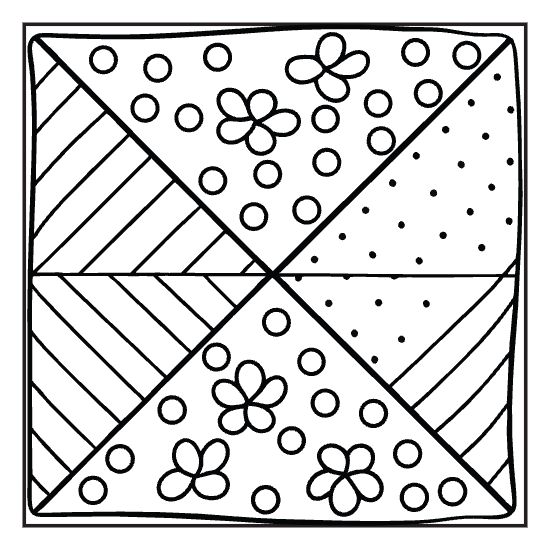 Zigzag bold bands coloring page with thick line work, simple geometric adult pattern page