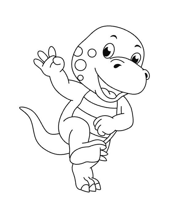 simple cartoon dinosaur coloring page for kids
