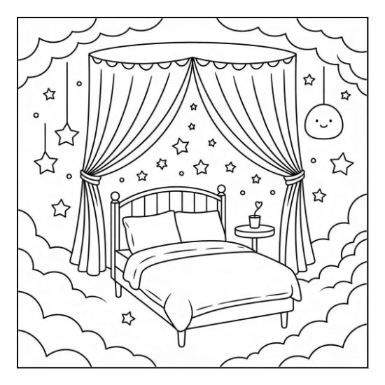 Cozy house coloring page for adults – design 30