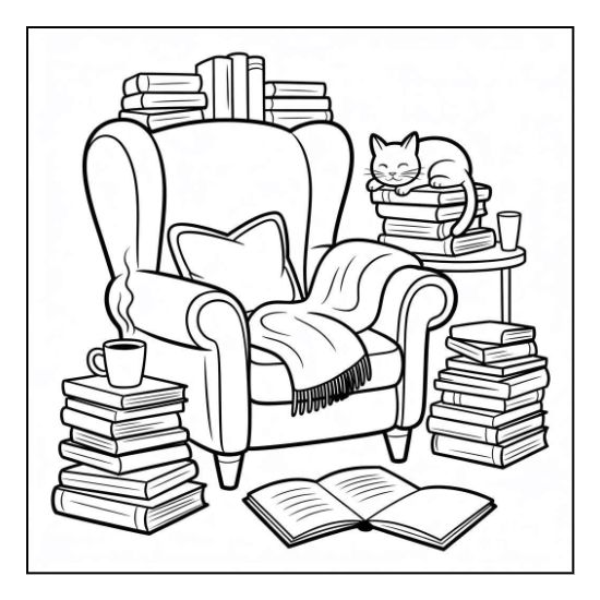 Cozy house coloring page for adults – design 25