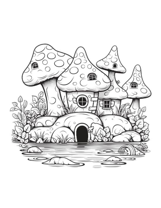 A whimsical village of fairy houses