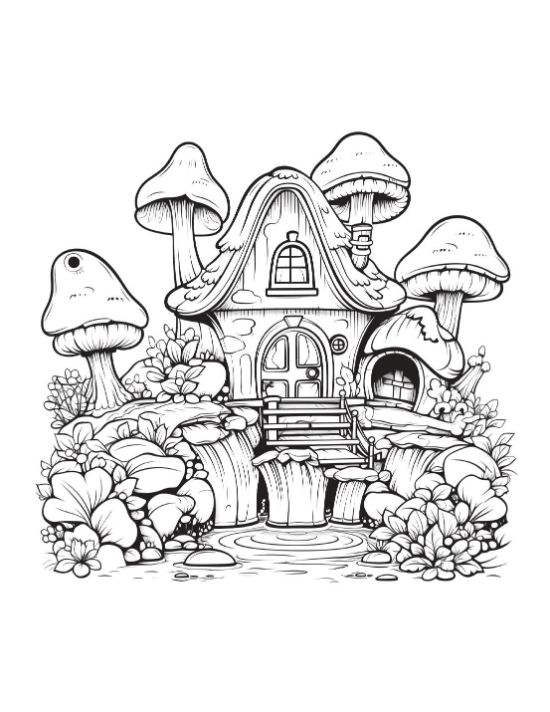 A grove of mushroom houses