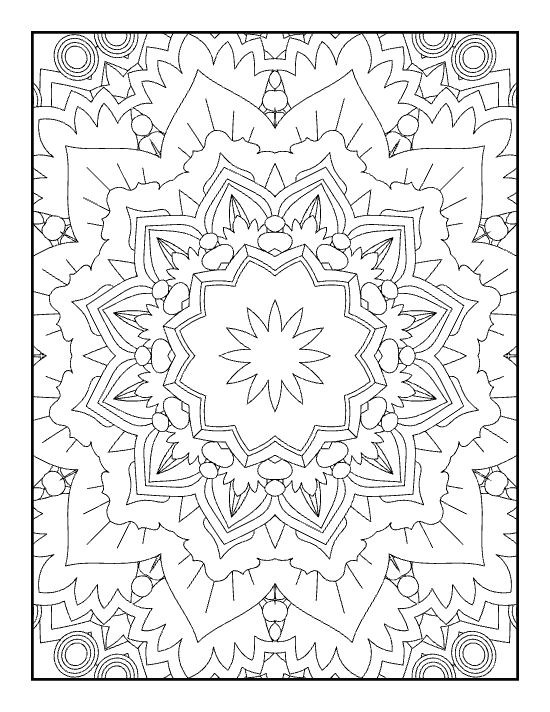Intricate floral pattern featuring geometric layers and symmetrical petals in a detailed circular mandala