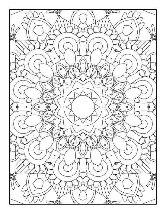An intricate floral mandala with a sun-like center.