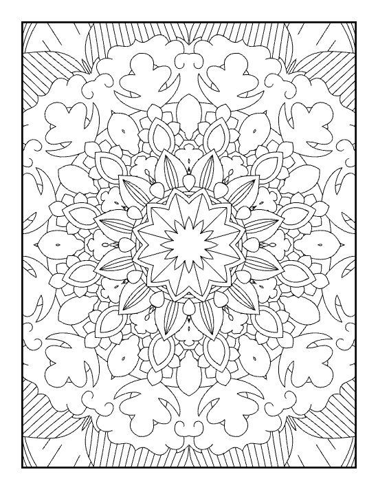 Dense floral mandala for adults