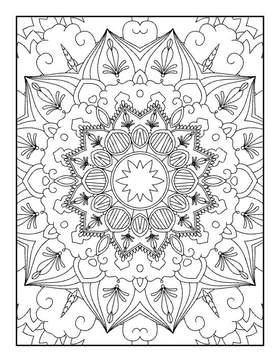 Intricate star mandala with detailed floral motifs and geometric patterns
