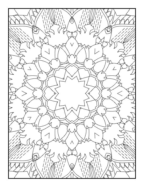 Detailed centerpiece adult coloring page