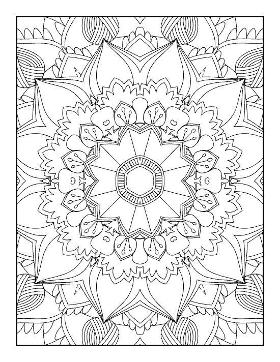 intricate floral mandala with detailed petals and swirling patterns