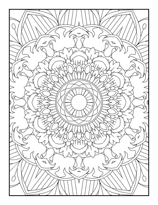 intricate ornate petal mandala design with a floral center