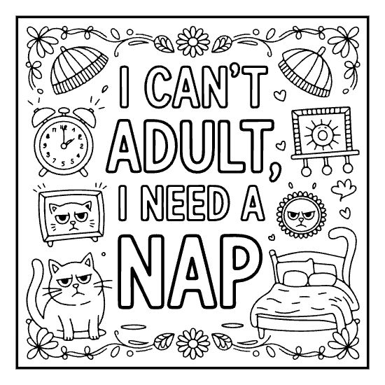 Espresso yourself coffee joke coloring page with mug illustration, bold and easy coffee adult page
