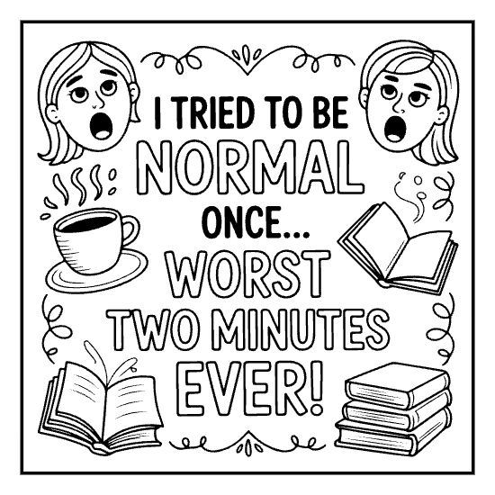 Introvert recharge time humor quote coloring page, bold and easy adult stress relief doodle page
