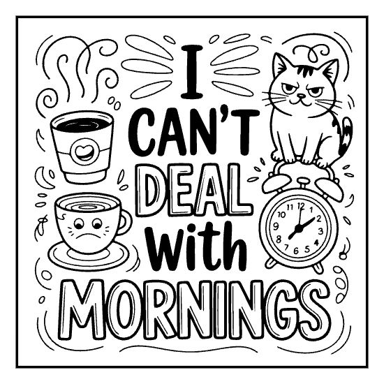 Introvert energy saved humor quote coloring page, bold and easy adult sarcastic stress relief page