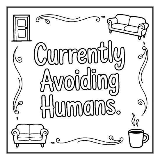 Coffee mug doodle coloring page with bold cup illustration, bold and easy adult coloring page