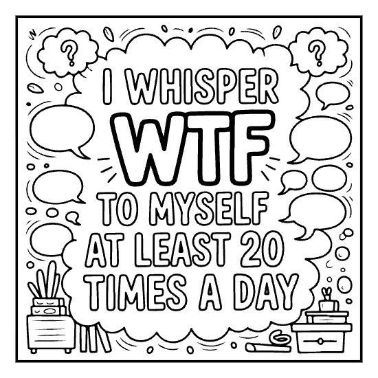 Recharge in bed introvert humor coloring page with cozy doodles, bold and easy adult sarcastic page