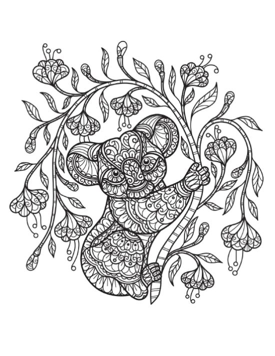 Soft forest light adult coloring page