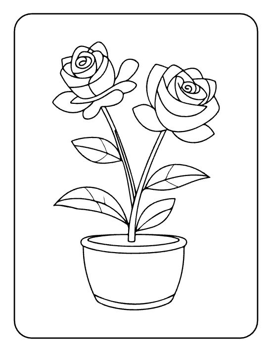 pretty flower coloring page to print and color