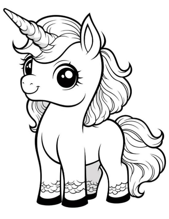 cute unicorn coloring page for kids