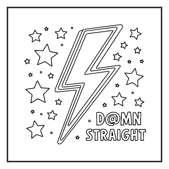 Sassy Word Spread, a sassy swear word lettering coloring page for adults