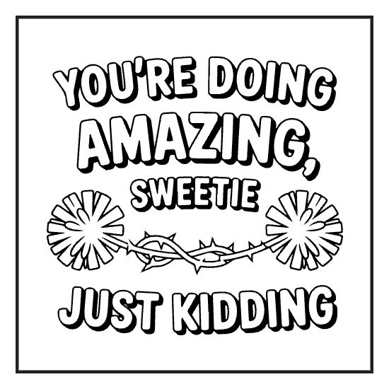 Bold Adult Lettering, a sassy swear word lettering coloring page for adults