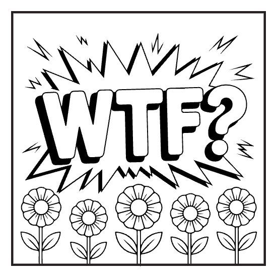 Funny Slogan Page, a sassy swear word lettering coloring page for adults