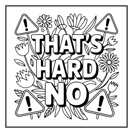 Sassy Swear Lettering, a sassy swear word lettering coloring page for adults
