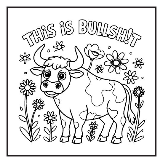 Bold Swear Word Print, a sassy swear word lettering coloring page for adults