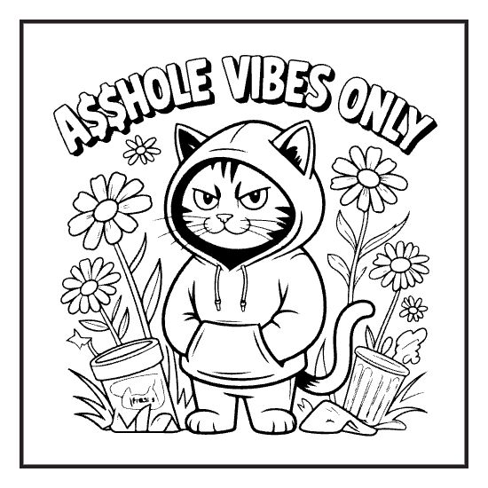 Sassy Word Spread, a sassy swear word lettering coloring page for adults