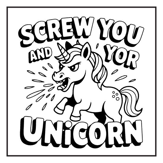 Funny Slogan Page, a sassy swear word lettering coloring page for adults