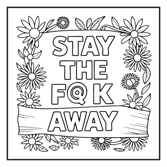 Funny Phrase Page, a sassy swear word lettering coloring page for adults