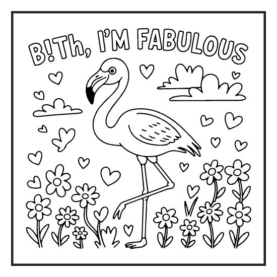 Adult Humor Page, a sassy swear word lettering coloring page for adults