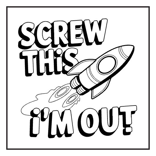 Sassy Word Spread, a sassy swear word lettering coloring page for adults