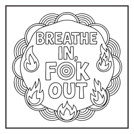 Bold Adult Lettering, a sassy swear word lettering coloring page for adults